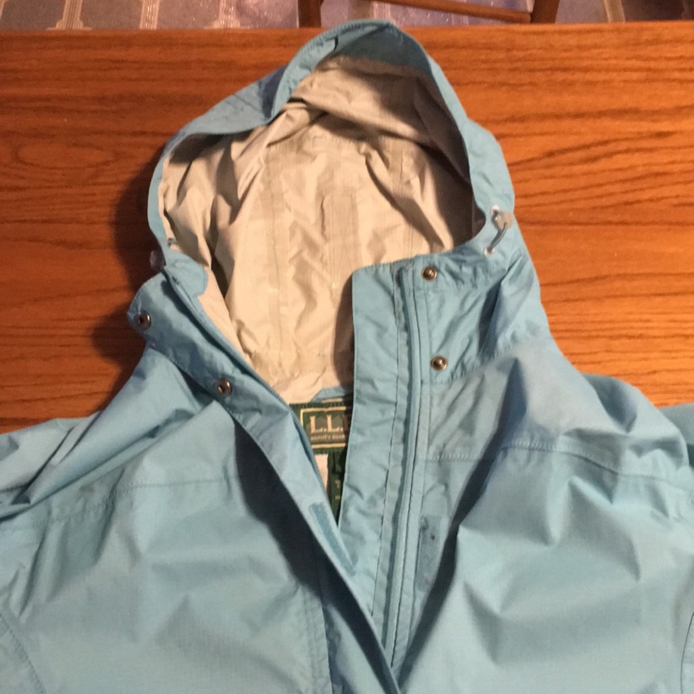 LL Bean Rain Coat. Light blue.